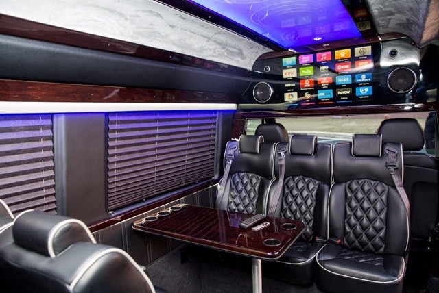 Inside of luxury vehicle
