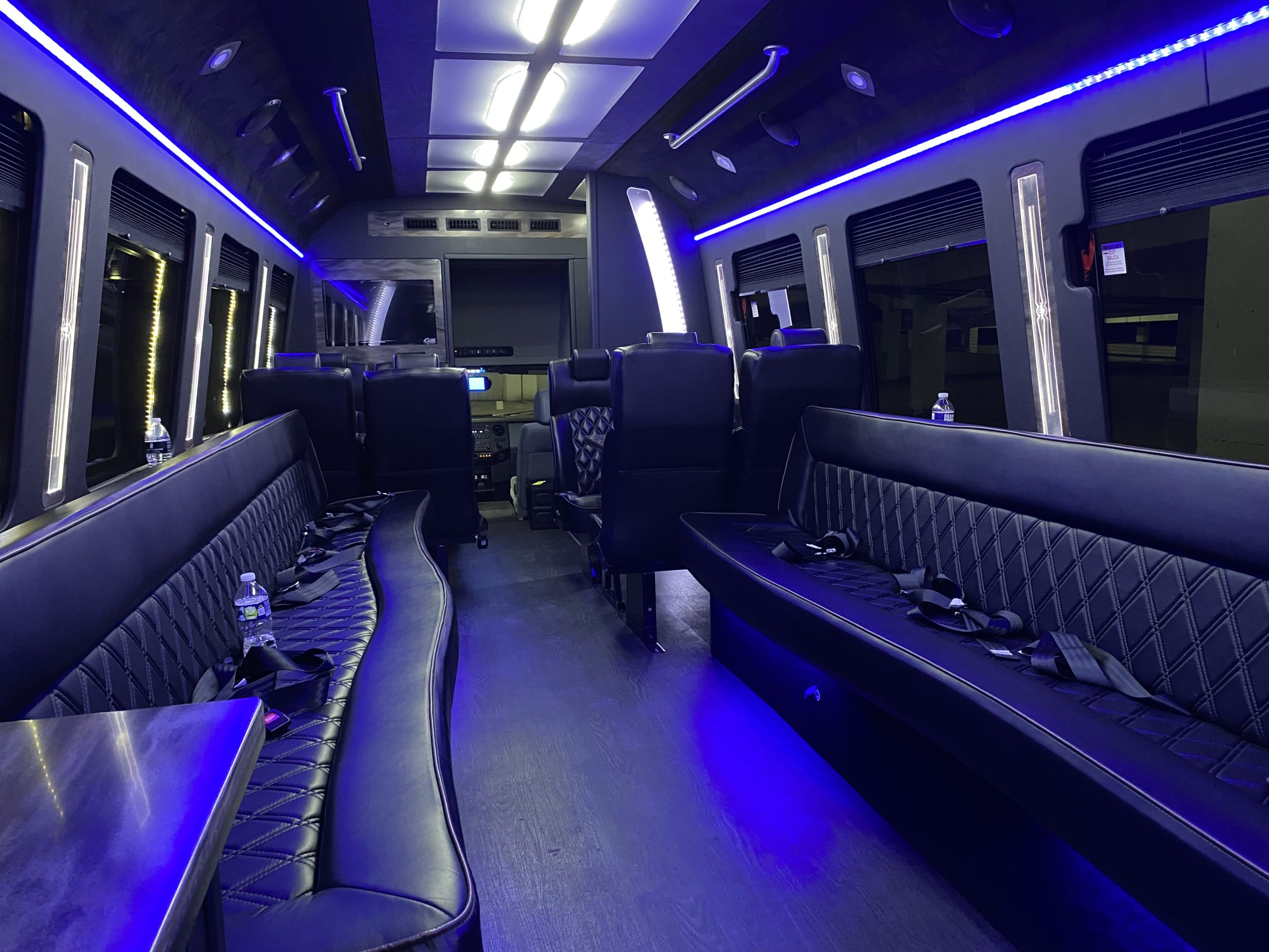 Executive Limousine Party Bus Interior Back
