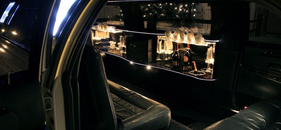 inside the back of a limo